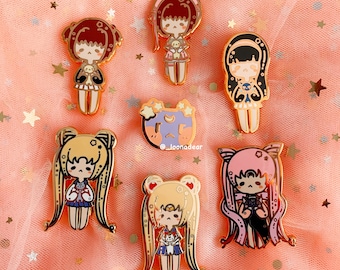 Kawaii Chibi Hard Enamel Pin - Cute Anime Pin - Card Captor Sakura - Sailor Moon - Fashion Accessories - Loona Dear