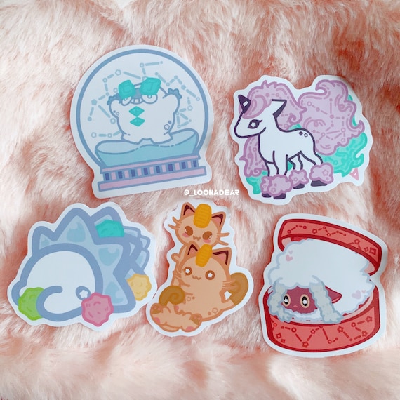 PokeStuff Stickers - Cute Pokemon Stickers - Kawaii Stoclers - Kawaii Pokemon Stickers - Decals - Stickers - Loona Dear
