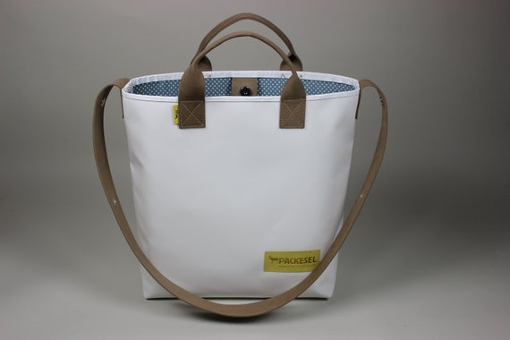 white pram bag