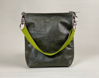 Leather bag olive