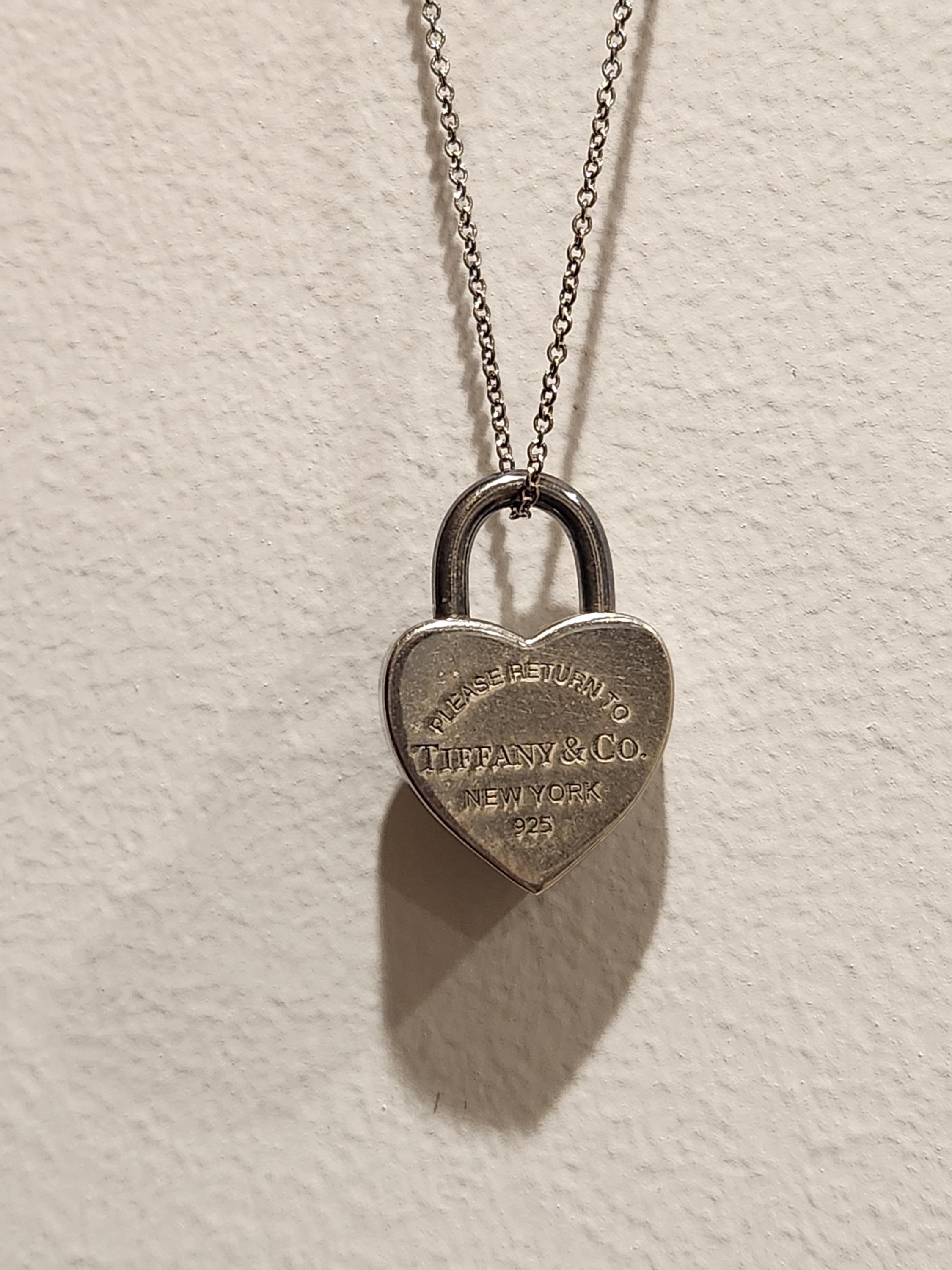 Vintage Sterling Silver Tiffany and Co Padlock Heart With Necklace