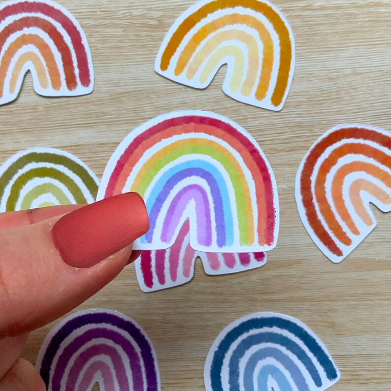 Mini Rainbow Sticker Set 8 Pack Die Cut Stickers Rainbow Etsy