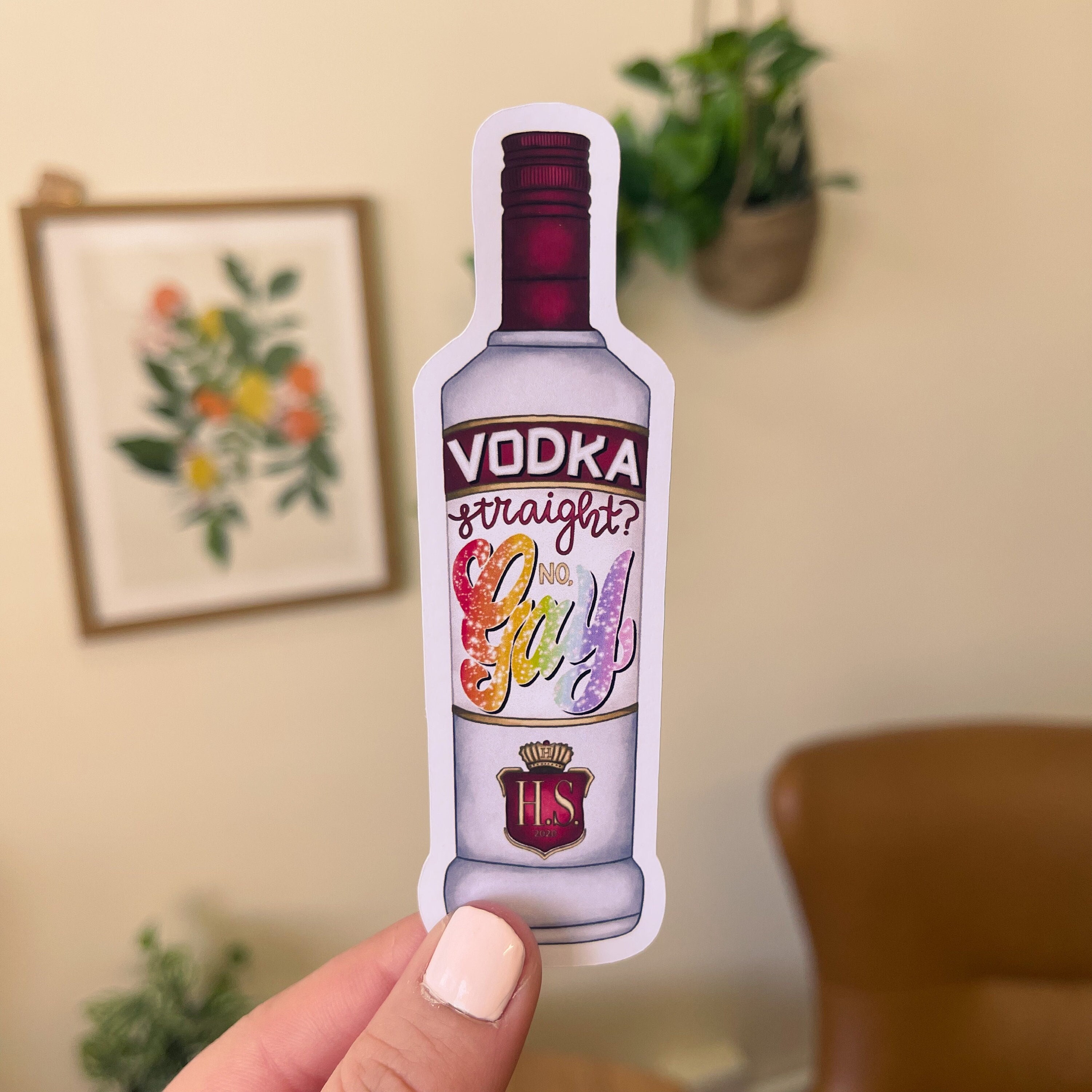Vodka. Straight? No, GAY Sticker| Harry Styles Inspired Sticker | Mat…