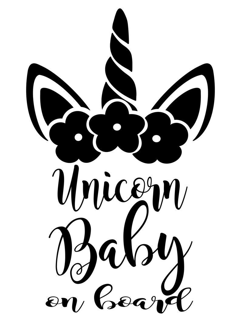 Baby Unicorn on Board SVG/PNG | Etsy