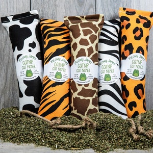 Catnip Kicker Wild Safari | Tough Canvas 100% Catnip Kicker | Quarter Pound of Super Potent Catnip! | All Natural Large Size Kicker Gift