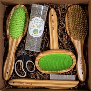Long Hair Cat Grooming Box| Complete Cat Brush Set- Cat Grooming - Cat Gift - Cat Owner Gift - Bonding Box for Cat and Owners