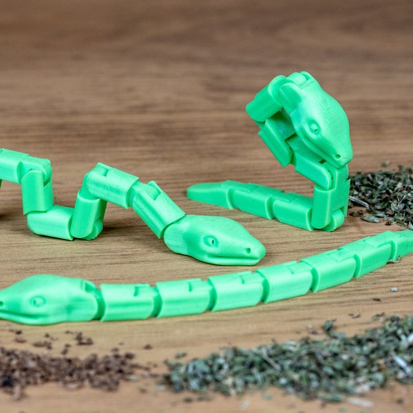 Articulated Catnip Snake Toy | Cat Toy for Bug Chasers | Filled with Catnip or Silvervine | 3D Printed Small Gift for Cats