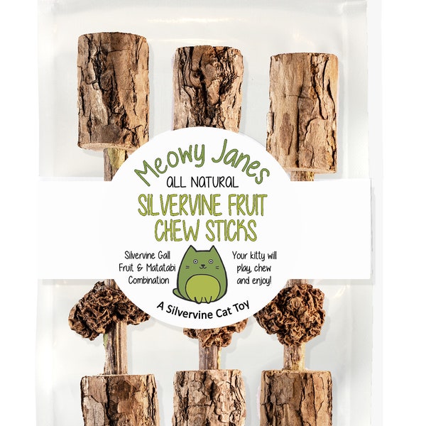 Matatabi Silvervine et Gall, fruits à mâcher pour chat | Alternative entièrement naturelle à l'herbe à chat | Jouets pour chat Silvervine