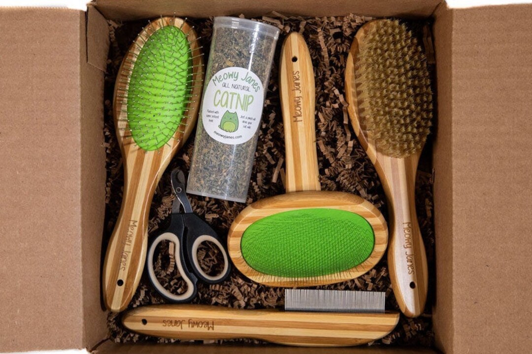 Long Hair Cat Grooming Set Meowy Janes Cat Brush Set Cat Grooming Cat