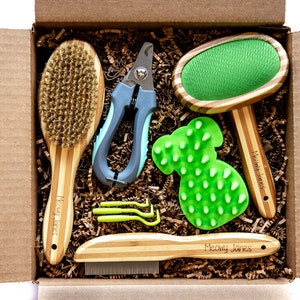 Dog Grooming Brush Set | Meowy Janes | At Home Dog Care | Gift for Dogs and Dog Owners | Bonding Box for Dog and Owners