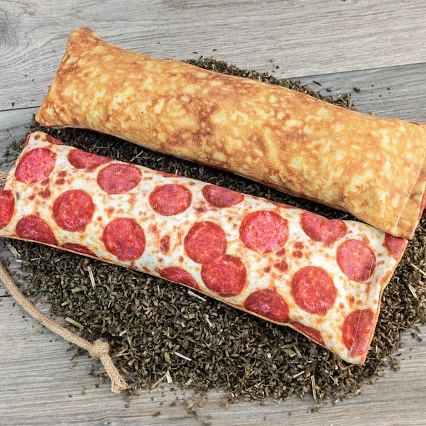 Catnip Kicker Pizza Slice | 10" Tough Canvas 100% Catnip | Stuffed with a Quarter Pound of Super Potent Catnip! | Cat Kicker Toy