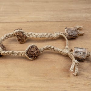 Braided Rope Cat Toy with Silvervine Fruit and Matatabi Stick Beads | All Natural Jute Rope | Cat Toy for Tough Chewers | Snake