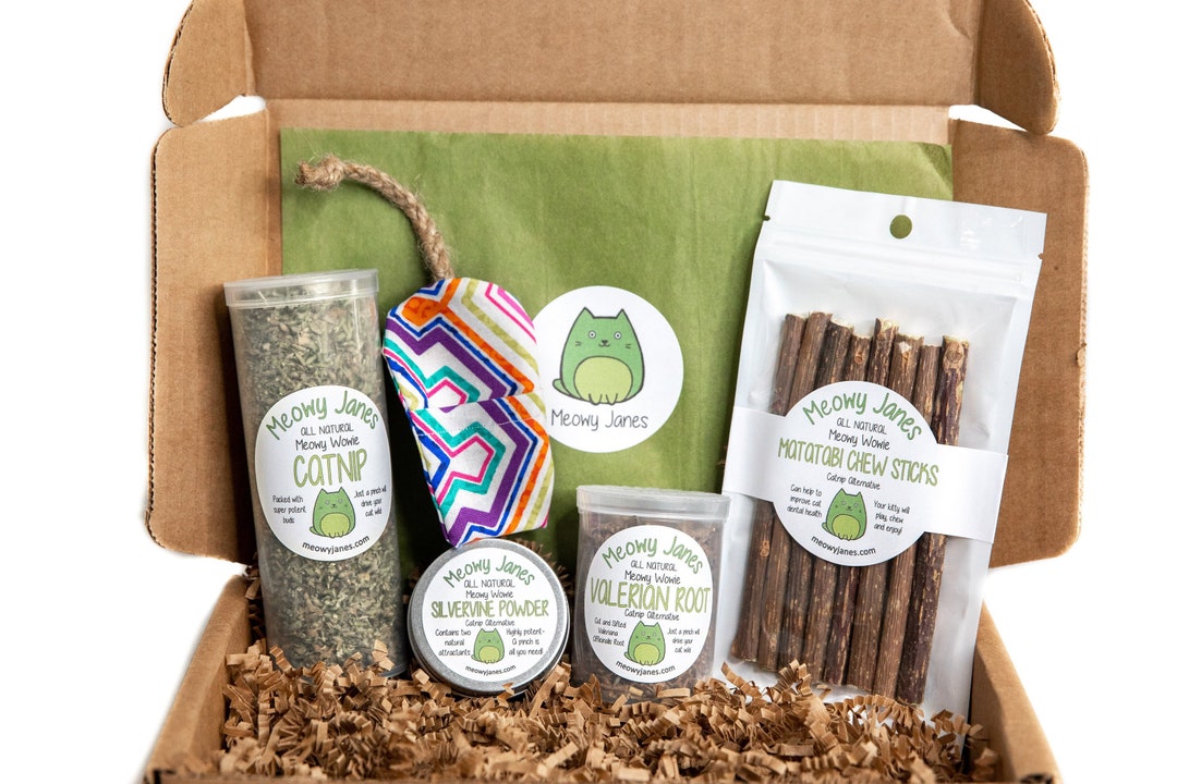 Catnip Alternative Variety Box Catnip, Valerian, Silvervine Powder