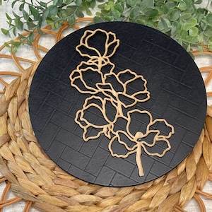 Chevron floral round, wall hanger, wall decor, Mother’s Day gift, handmade wood sign