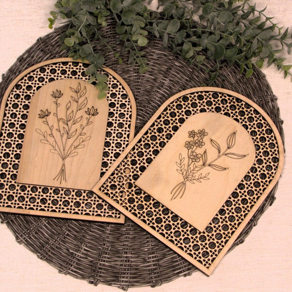 Rattan floral arch wall hanger, arch wall decor, floral decor, Rattan decor