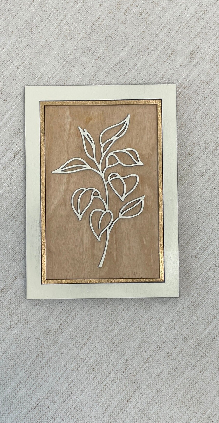 Floral Wooden Signs, Modern Boho Sign, Gold and White Floral Sign - Etsy