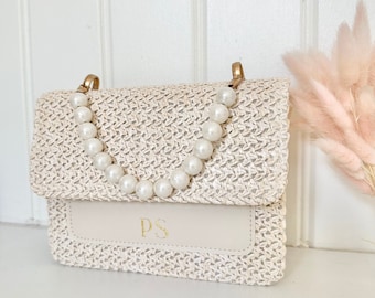 Personalised Bridal Bag Pearl Handbag Bride Clutch Bag Wedding Bag Gift for Bride Wedding Gift Honeymoon Gift Bridesmaid Gifts