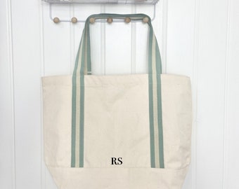 Personalised Beach Bag, Customised Tote Bag, Weekend Bag, Nautical Boat Bag, Gifts for Her, Birthday Gift, Holiday Bag
