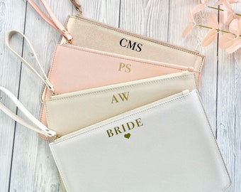 Luxury Personalised Bridesmaid Clutch Bag, Personalised Bridesmaid Gift, Maid Of Honour Gift, Bridal Party Gift, Bridesmaid Proposal