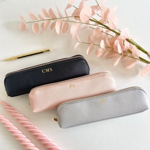 Personalised Monogram Pencil Case, Personalised Accessory Case, Make Up Bag, Initial Pencil Case, Personalised Gift for Her, Bridesmaid Gift