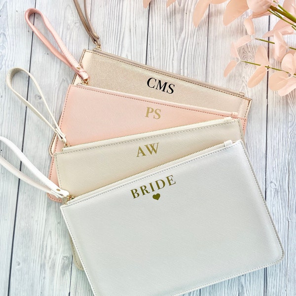 Luxury Personalised Bridesmaid Clutch Bag, Personalised Bridesmaid Gift, Maid Of Honour Gift, Bridal Party Gift, Bridesmaid Proposal