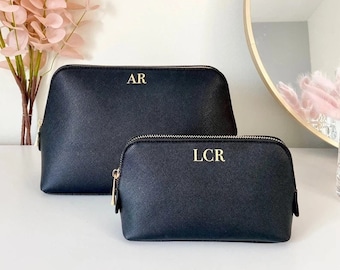 Luxury Personalised Make Up Bag, Faux Leather Makeup Bag, Custom Cosmetic Bag, Bridesmaid Gift, Birthday Gift, Gift For Her, Gift for Mum