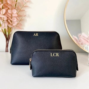 Luxury Personalised Make Up Bag, Faux Leather Makeup Bag, Custom Cosmetic Bag, Bridesmaid Gift, Birthday Gift, Gift For Her, Gift for Mum