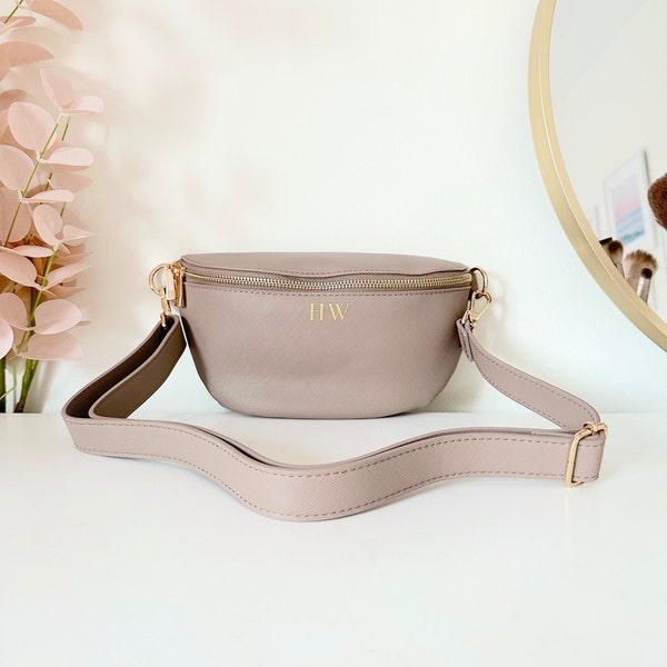 Luxury Personalised Bumbag, Faux Leather Waist Bag, Cross Body Bag, Travel Bag, Dog walking Bag, Birthday Gift, Gift for her, Gift for Mum