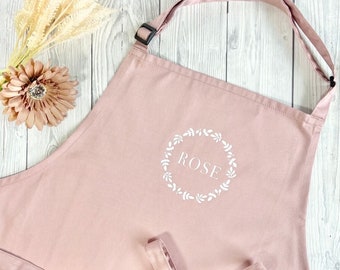 Personalised Apron, Cute Floral Design, Baking Gifts, Cooking Gift, Gift for Her, Kitchen Apron, Gifts for mum, Birthday Present