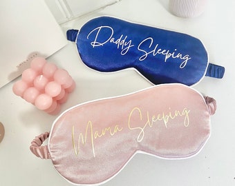 Personalised Luxury Eye Mask, Customised Bride Sleep Mask, Mummy Sleeping Eye Mask, Daddy Sleeping Mask, Gift for Couples