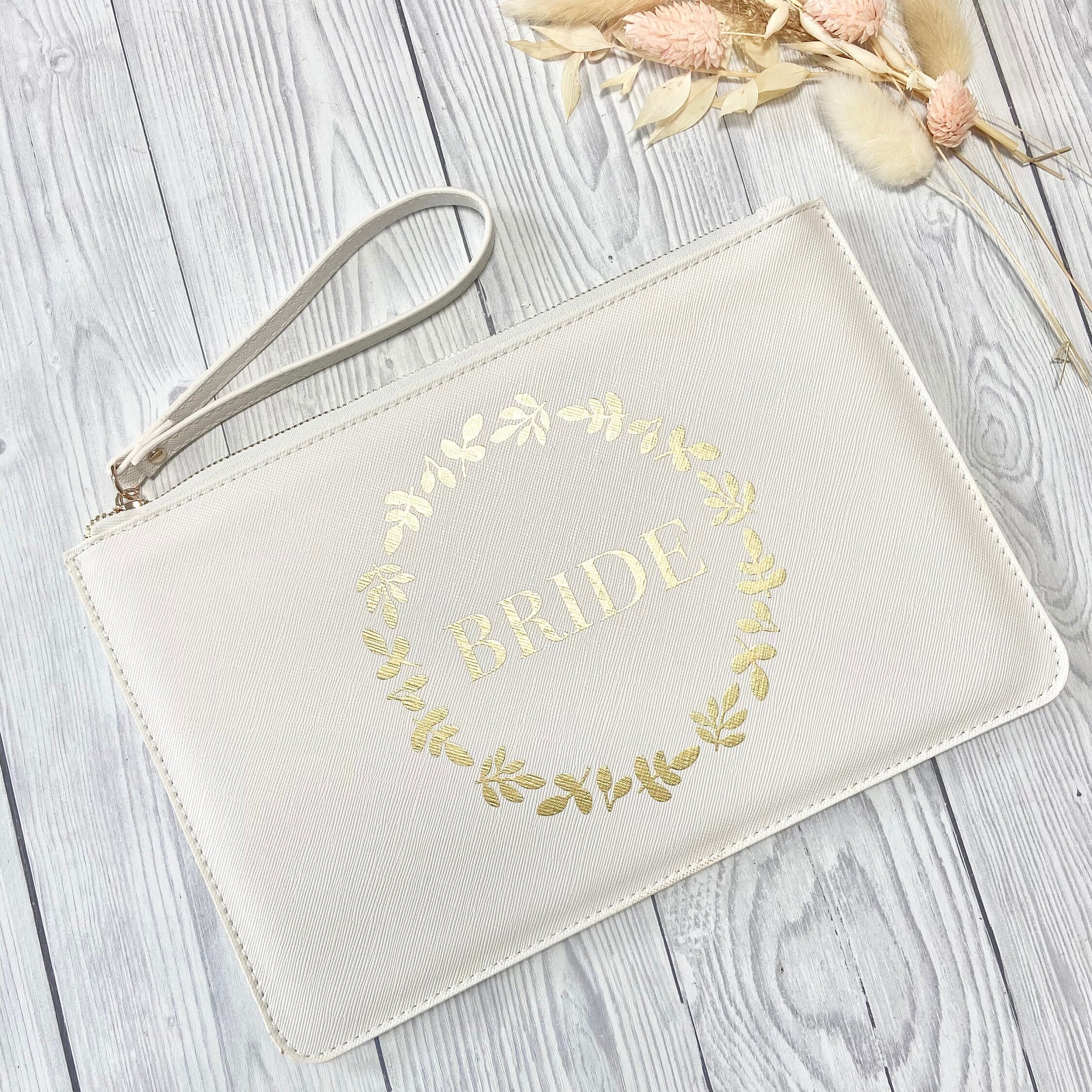 Personalised bridal clutch bag hotsell