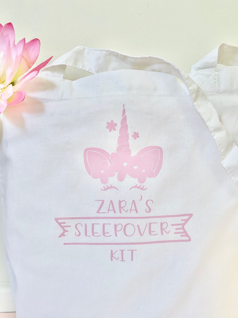 Personalised Sleepover Kit Bag Birthday Gift Party Bags Etsy