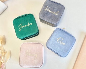 Personalised Velvet Jewellery Box, Customised Jewellery Case, Bridesmaids Gifts, Birthday Gifts, Gifts For Her, Gifts for Friends