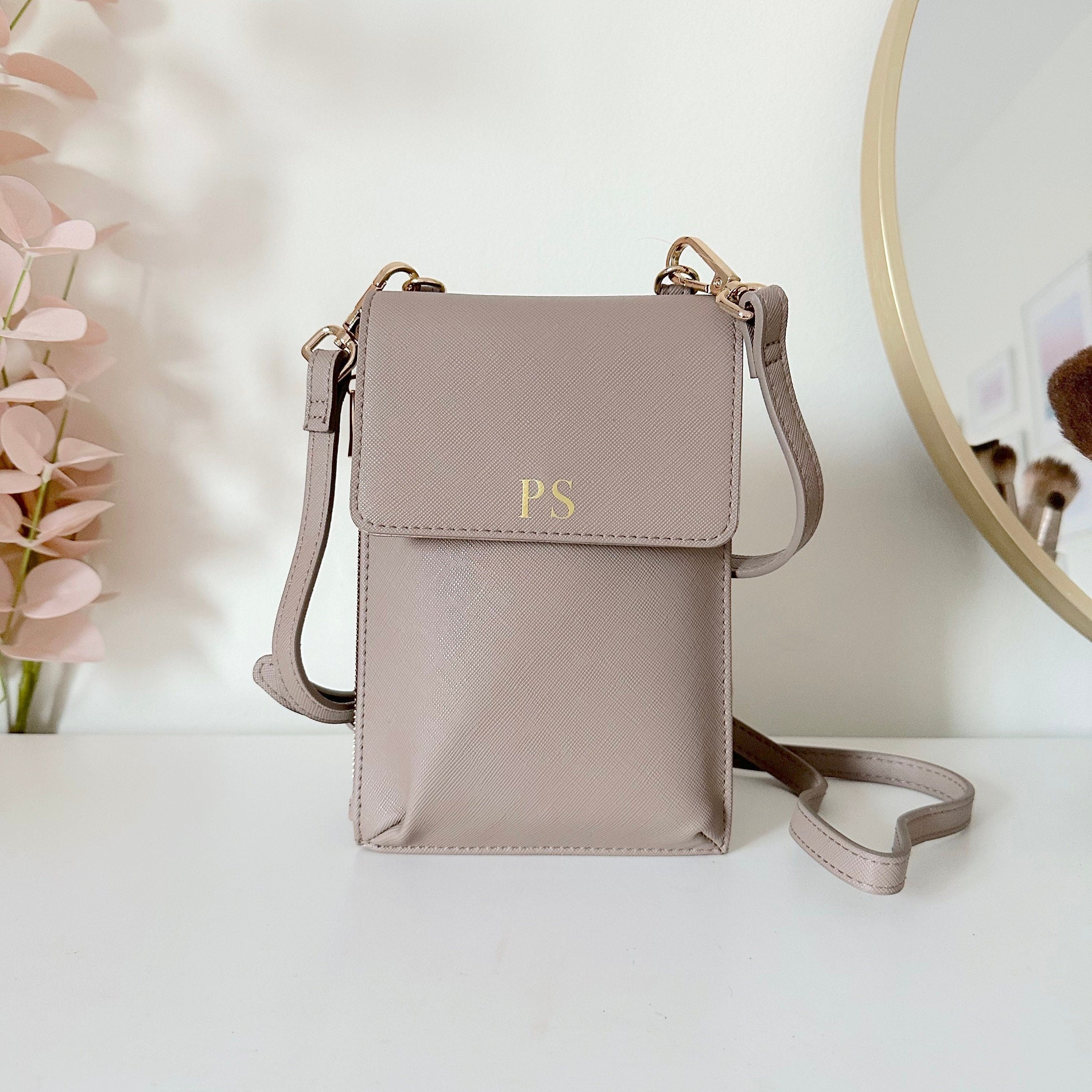 Personalised Phone Bag, Cross Body Bag Satchel, Shoulder Bag, Gift for her, Birthday Gift, Over Body Bag with Strap, Gift for Mum