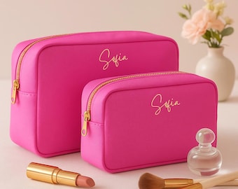Trousse de maquillage personnalisée, trousse à cosmétiques, trousse d'accessoires, cadeau de demoiselle d'honneur, cadeau d'anniversaire, cadeau pour elle, cadeau pour maman, sac de voyage personnalisé