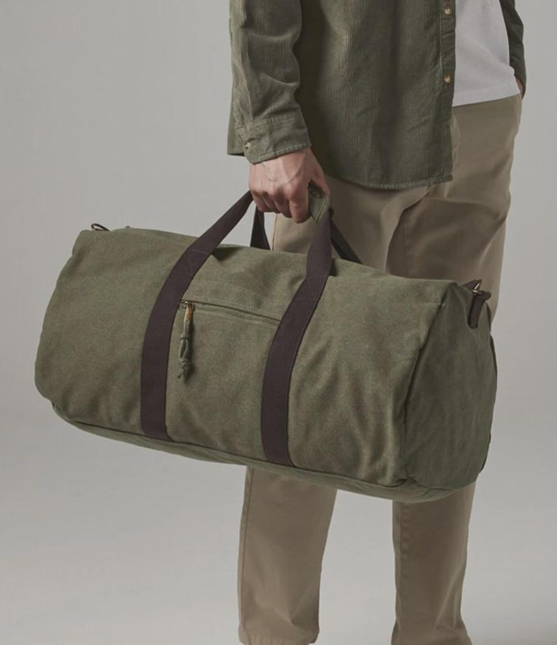 Sac fourre-tout personnalisé, sac de week-end pour homme, sac de sport monogramme, sac de voyage en toile, cadeau de garçon d'honneur, sac de voyage, sac personnalisé à initiales image 6