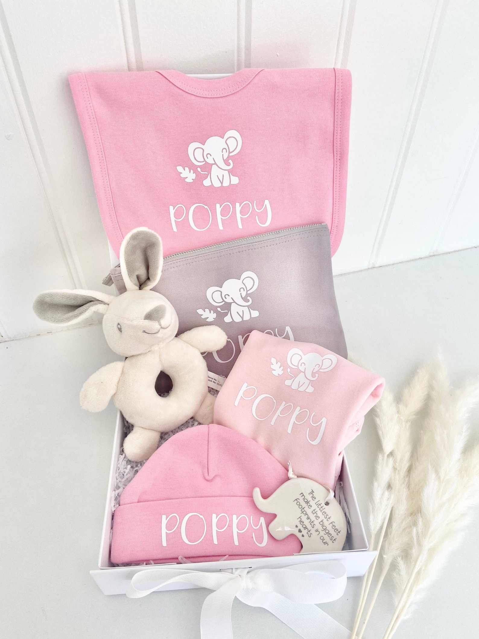 Personalised Filled Baby Gift Box Set Customised Pink Cute Etsy UK
