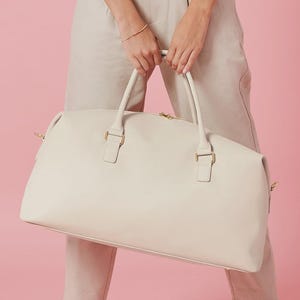 Personalised Weekend Bag, Luxury Travel Holdall, Vegan Leather Duffle Bag, Overnight Bag Women, Carry On Bag, Bridesmaid Gift image 10