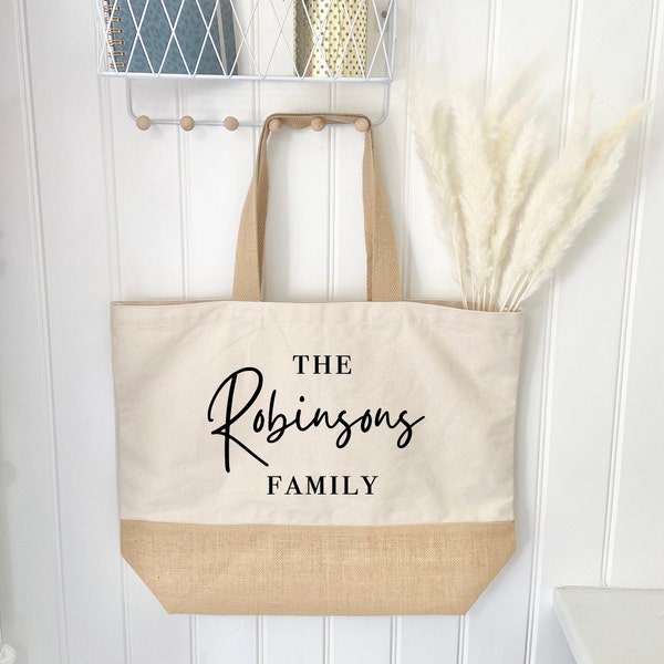 Personalised Family Adventure Bag, Weekend Shopper Bag, Birthday Gift, Gif for her, Personalised Beach Bag, Picnic Bag