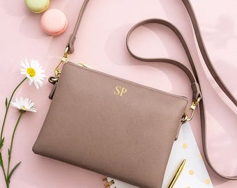 Personalised Cross Body Bag, Personalised Handbag, Shoulder Bag, Gift for her, Birthday Gift, Over Body Bag with Strap, Gift for Mum