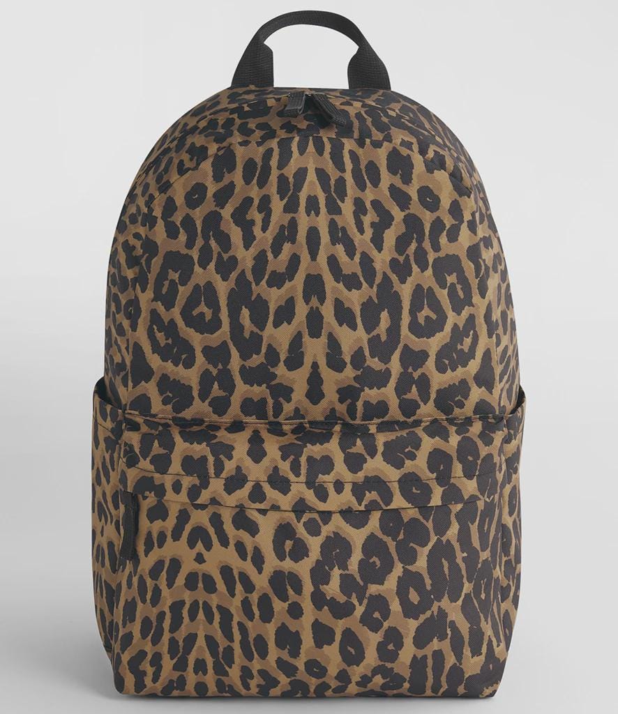 Personalised Leopard Print Backpack, Custom Name School Bag, Canvas ...