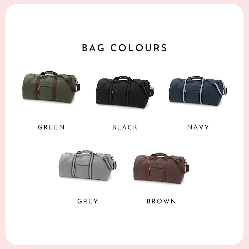 Sac fourre-tout personnalisé, sac de week-end pour homme, sac de sport monogramme, sac de voyage en toile, cadeau de garçon d'honneur, sac de voyage, sac personnalisé à initiales image 10