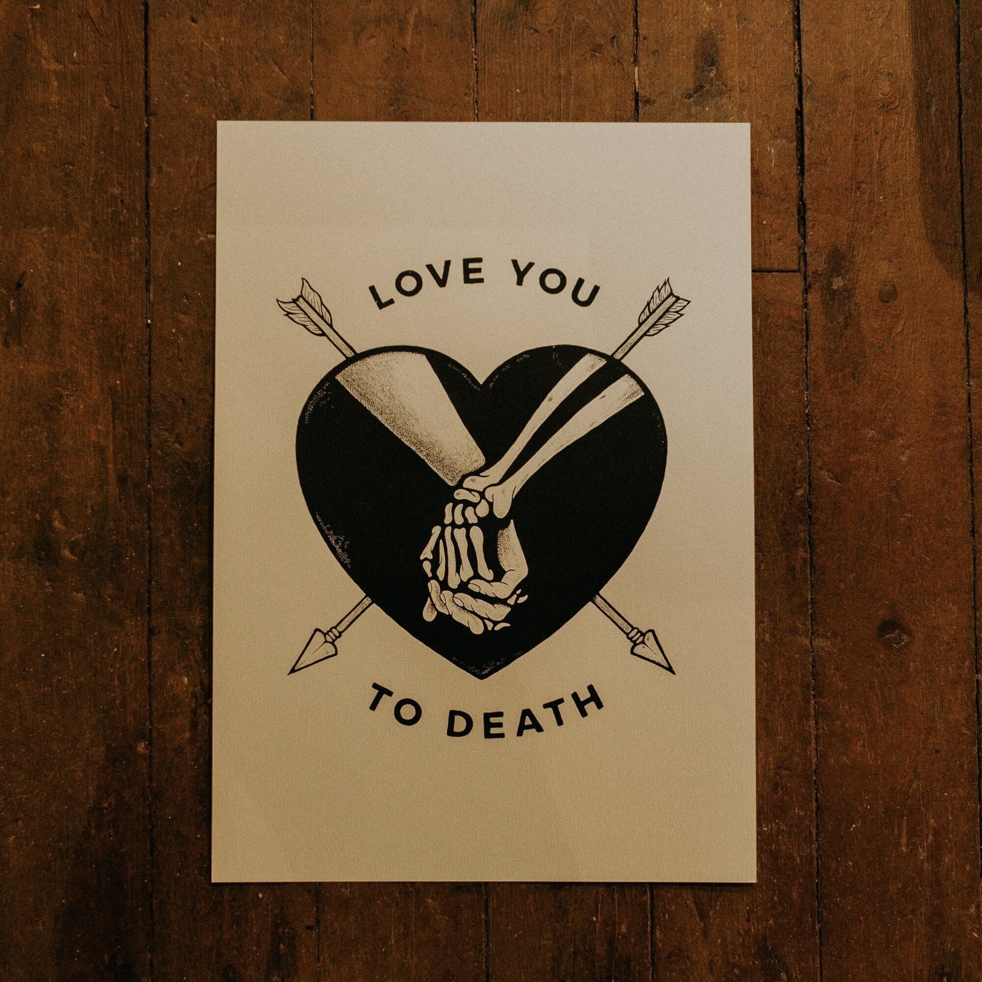 Love You to Death - A4 Screen Print - Etsy