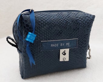 Boxy- Bag, Kosmetiktasche, Universal Tasche, Kabeltasche, Schminktasche, je 1x Blau, Braun, Grün