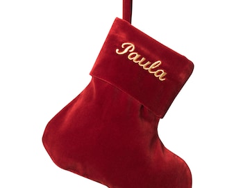 Stocking personalized VELVET copper-red