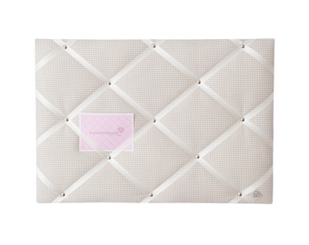 Memoboard VICHY KARO beige - creme