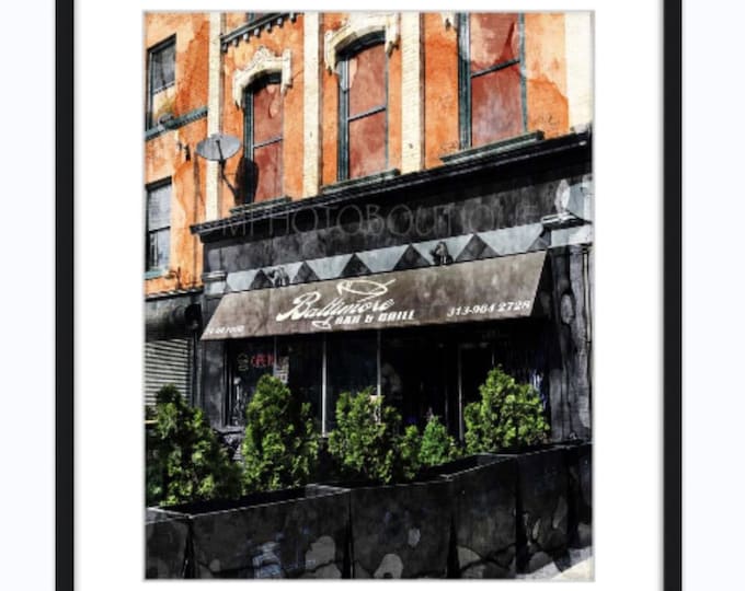 Baltimore Bar & Grill Print, Baltimore Bar Canvas, Detroit Photography, Detroit Canvas, Detroit Print, Detroit Art, Detroit Art Print