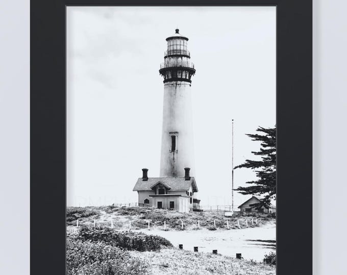 Black And White Lighthouse Print, Lighthouse Print, Lighthouse Photography, Lighthouse Photo, Lighthouse Art Print, Nautical Decor, Nautical