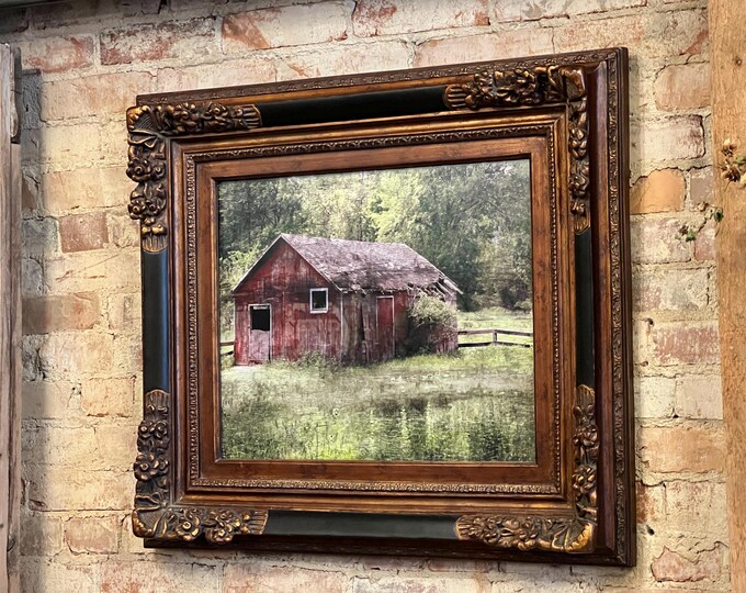 Red Barn Print, Red Barn Canvas, Country Decor, Farmhouse Decor, Fixer Upper Decor, Farmhouse Landscape, Fixer Upper Inspired, Red Barn