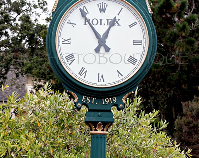 Pebble Beach Rolex Clock Print, Pebble Beach Golf Course, Golf, Golf Lovers, Golf Sign, Pebble Beach, Bar Sign, Mancave Sign, Bar Art